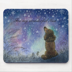 Pudel, der zum Sterne Mausmatte Geschenk nach Nan Mousepad