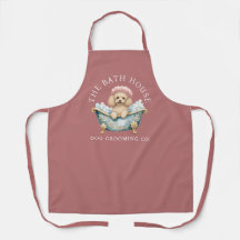 Pudel-Dusty-Pink-Hundepflege-Schürze | Deluxe