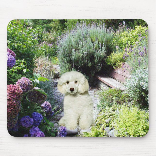 Pudel-Garten Mousepad (Vorne)