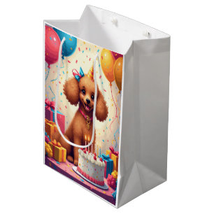Pudel-Geburtstagsfeier Mittlere Geschenktüte