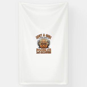Pudel Halloween Mädchen Vintage Kürbis Hund Shirt Banner