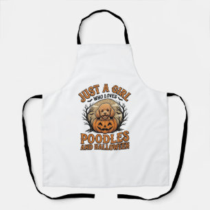 Pudel Halloween Mädchen Vintage Kürbis Hund Shirt Schürze