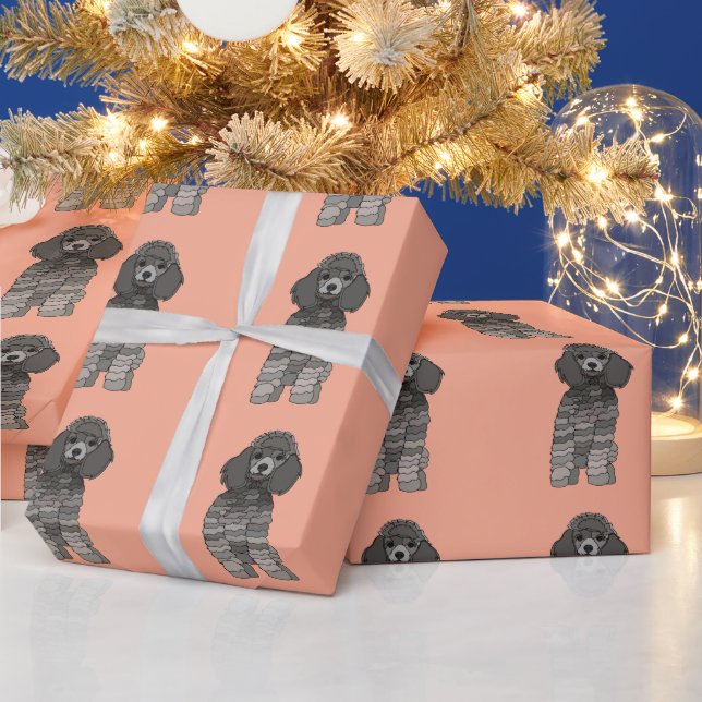Pudel-Haustier Geschenkpapier (Feiertage)