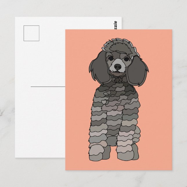 Pudel-Haustier Postkarte (Vorne/Hinten)