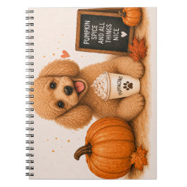 Pudel-Herbstcafé Notizblock