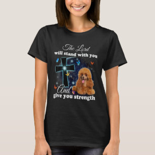 Pudel Hund Der Herr wird mit dir stehen Christlich T-Shirt