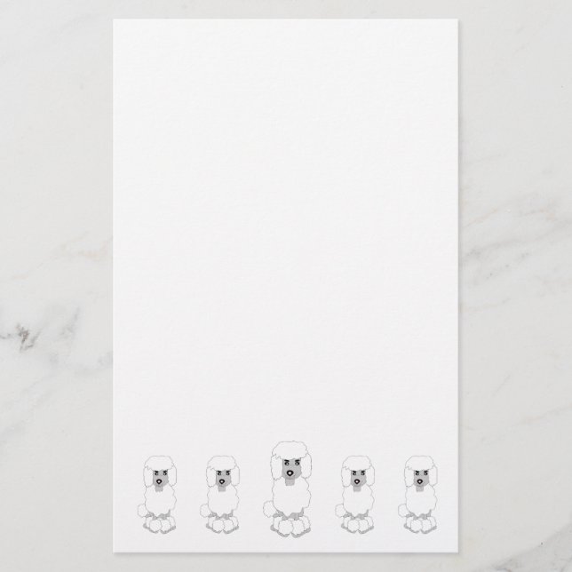 Pudel-Hund-Design Briefpapier (Vorderseite)