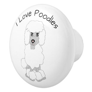Pudel-Hund-Design Keramikknauf