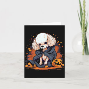 Pudel-Hund Halloween Karte