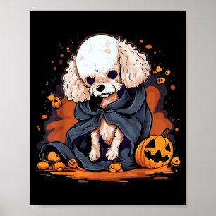 Pudel-Hund-Halloween Poster