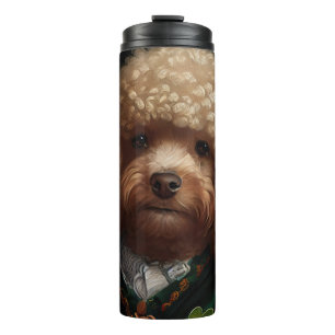 Pudel-Hund im St. Patrick's Day-Kleid Thermosbecher