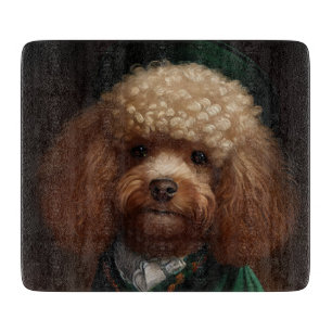Pudel-Hund in St. Patrick's Day-Kleid Schneidebrett