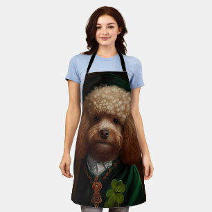 Pudel-Hund in St. Patrick's Day-Kleid Schürze