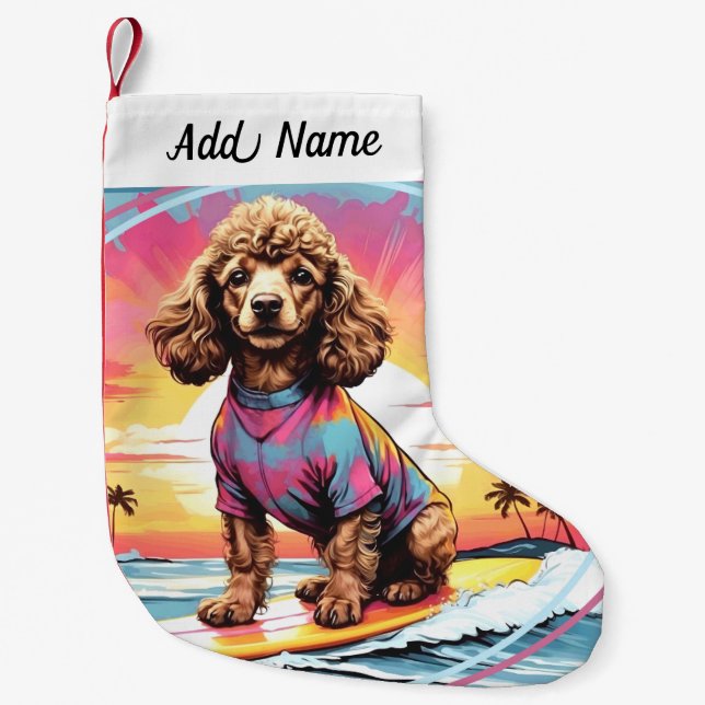Pudel Hund Kleiner Weihnachtsstrumpf (Vorderseite)