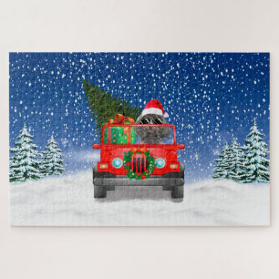 Pudel-Hund mit Weihnachtsgeschenken