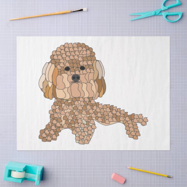 Pudel Hund  Seidenpapier (Basteln)
