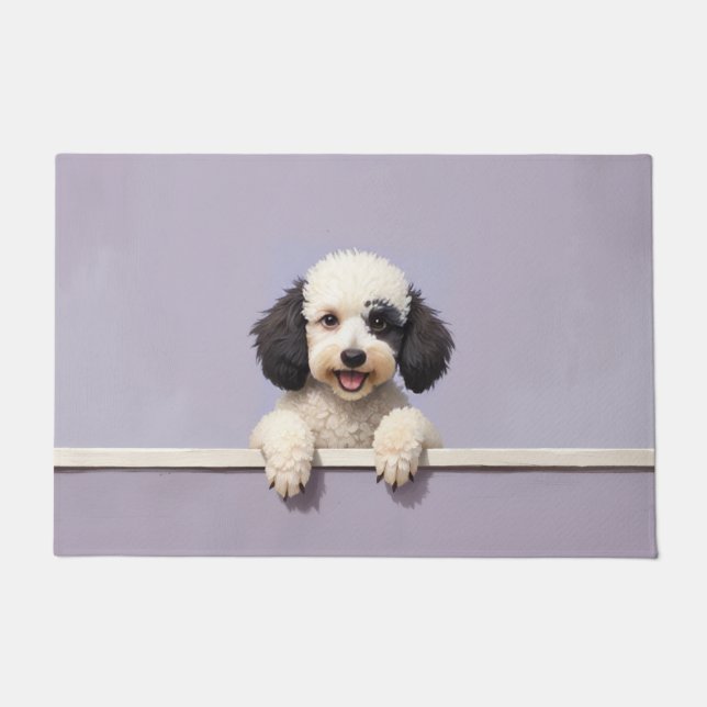 Pudel-Hund-Türmatte-Kunst Fußmatte (Vorderseite)