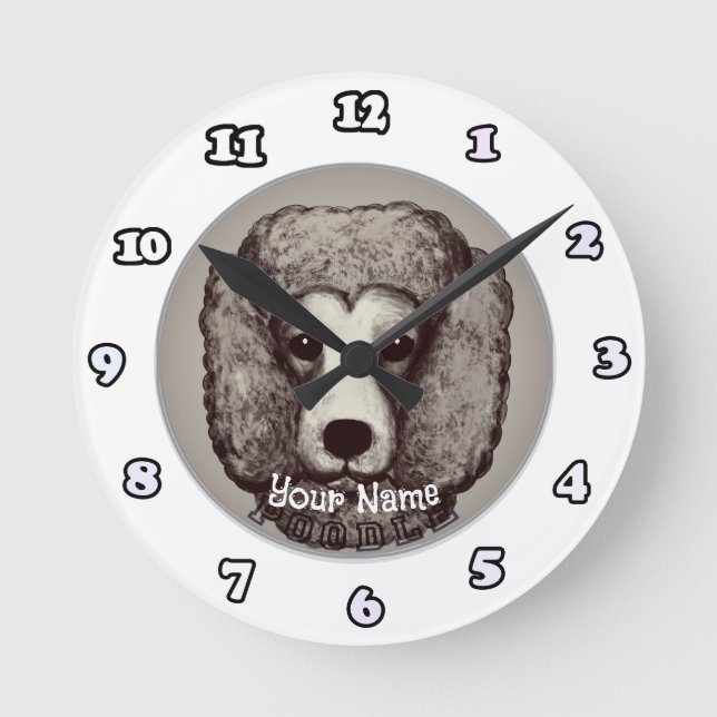Pudel Hund Uhr (Vorderseite)