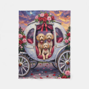 Pudel Hund Valentinstag Fleecedecke