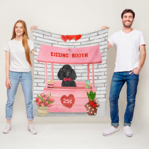 Pudel-Hund Valentinstag Kussstand Fleecedecke