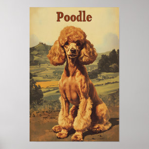 Pudel Hund Vintage Kunst Poster