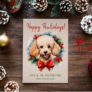 Pudel-Hund Weihnachten Fröhliche Pfotchen-Weihnach