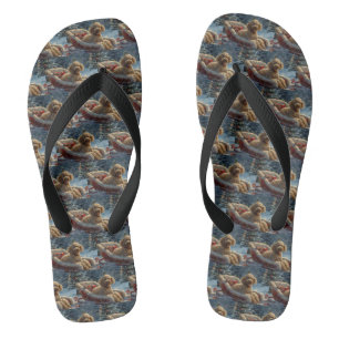 Pudel-Hund-Weihnachtsfestlich Flip Flops