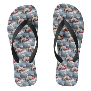 Pudel-Hund Weihnachtsfestlich Flip Flops