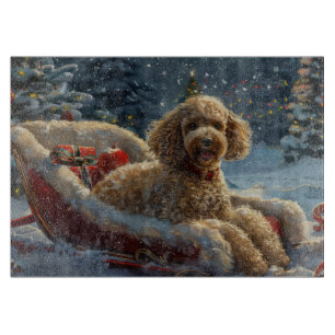 Pudel-Hund-Weihnachtsfestlich Schneidebrett