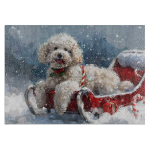 Pudel-Hund-Weihnachtsfestlich Schneidebrett