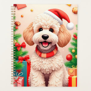 🎁Pudel-Hund-Weihnachtsmannmütze Weihnachtsplaner Planer