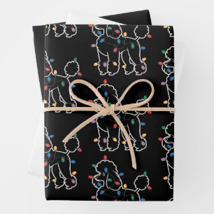 Pudel Hunde Baum Weihnachten Xmas Haustier Tier Hu Geschenkpapier Set