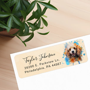Pudel-Hunde-Rücksende-Adressetikett