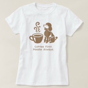Pudel-Hundemama-Kaffeeliebhaber-Minimalist-Grafik T-Shirt