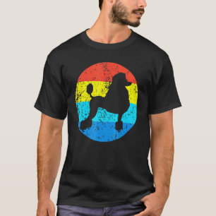 Pudel-Hunderasse Silhouette Retro 1970er Jahre Kre T-Shirt