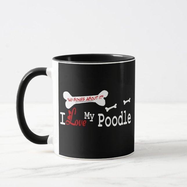 Pudel (Ich liebe) Tasse (Links)