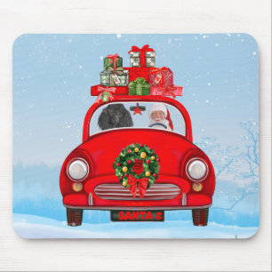 Pudel im Auto mit dem Weihnachtsmann Mousepad