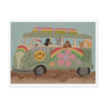 Pudel im Hippie-Van