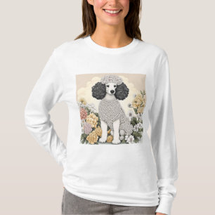 Pudel in fantastischen Blumen  T-Shirt