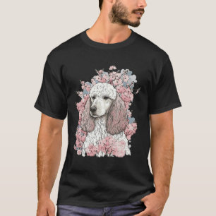 Pudel Kirschblüten-Hunderasse Japanische Sakura T-Shirt