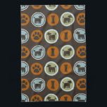 Pudel kopieren mit Tatzen-Drucken und Hundekuchen Geschirrtuch<br><div class="desc"></div>