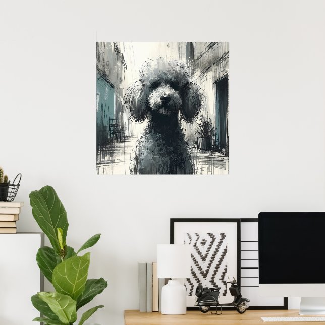 Pudel-Kunstposter  Poster (Heimbüro)