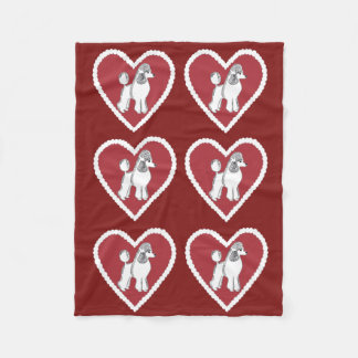 Pudel-Liebe-Burgunder-Fleece-Decke Fleecedecke