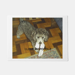 Pudel-Liebe w pic-Silber Fußmatte