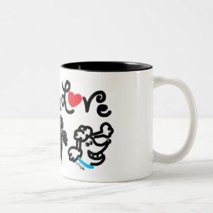 Pudel-Liebe Zweifarbige Tasse