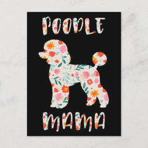 Pudel-Mama Floraler Hundeliebhaber Postkarte