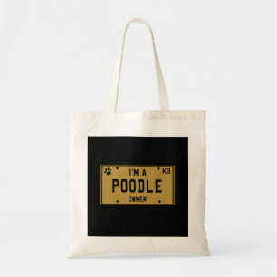 Pudel mit amerikanische Flaggen-Silhouette Tragetasche