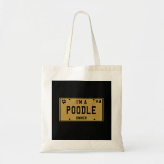 Pudel mit amerikanische Flaggen-Silhouette Tragetasche