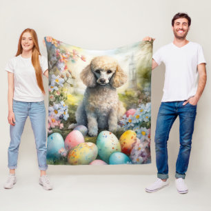 Pudel mit Ostereiern Feiertag Fleecedecke