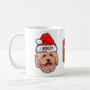 Pudel mit Weihnachtsmütze Feiertage Kaffeetasse
